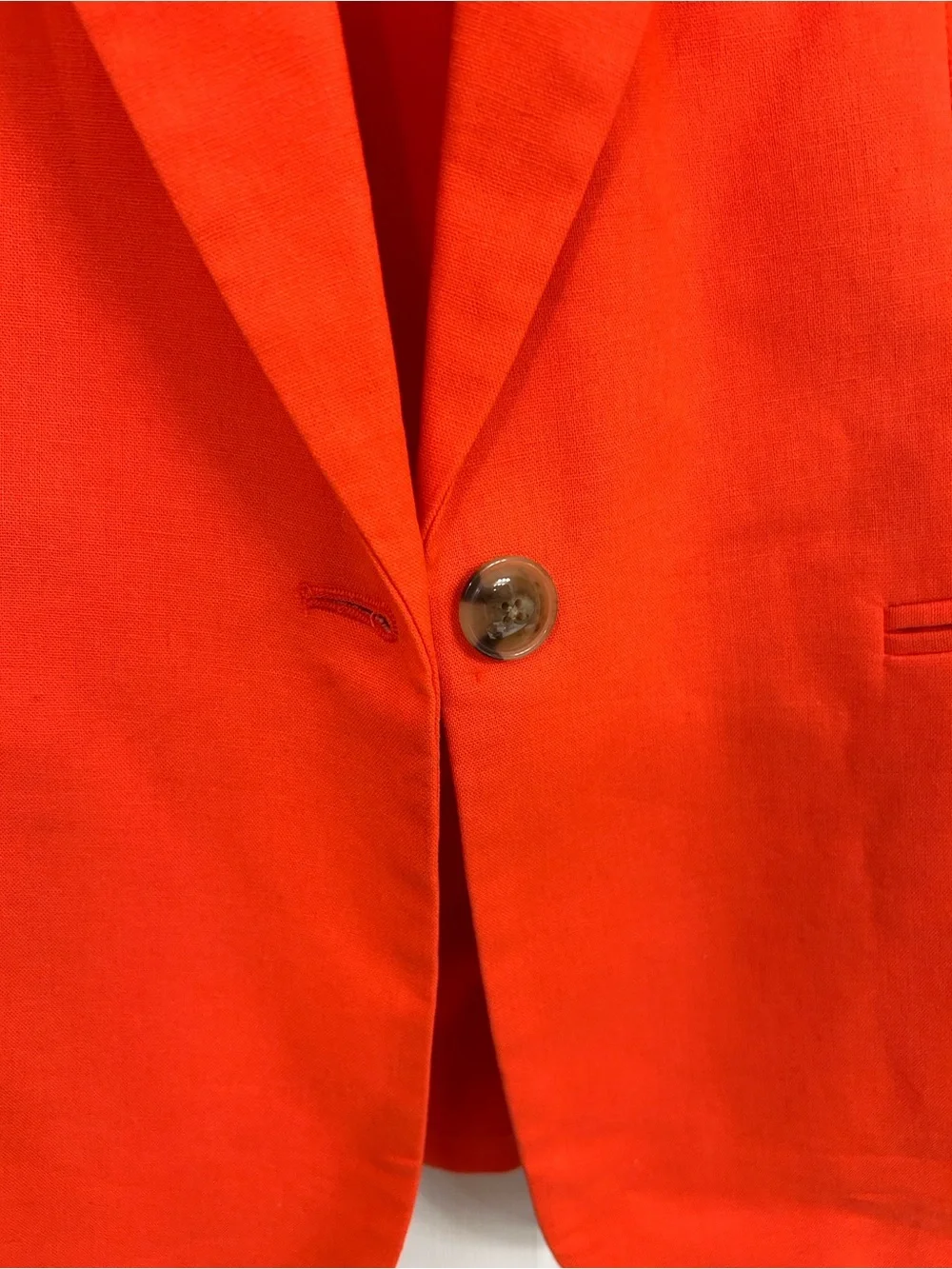 J. Crew Bright Orange Single-Button Linen Blazer - Picture 5 of 8